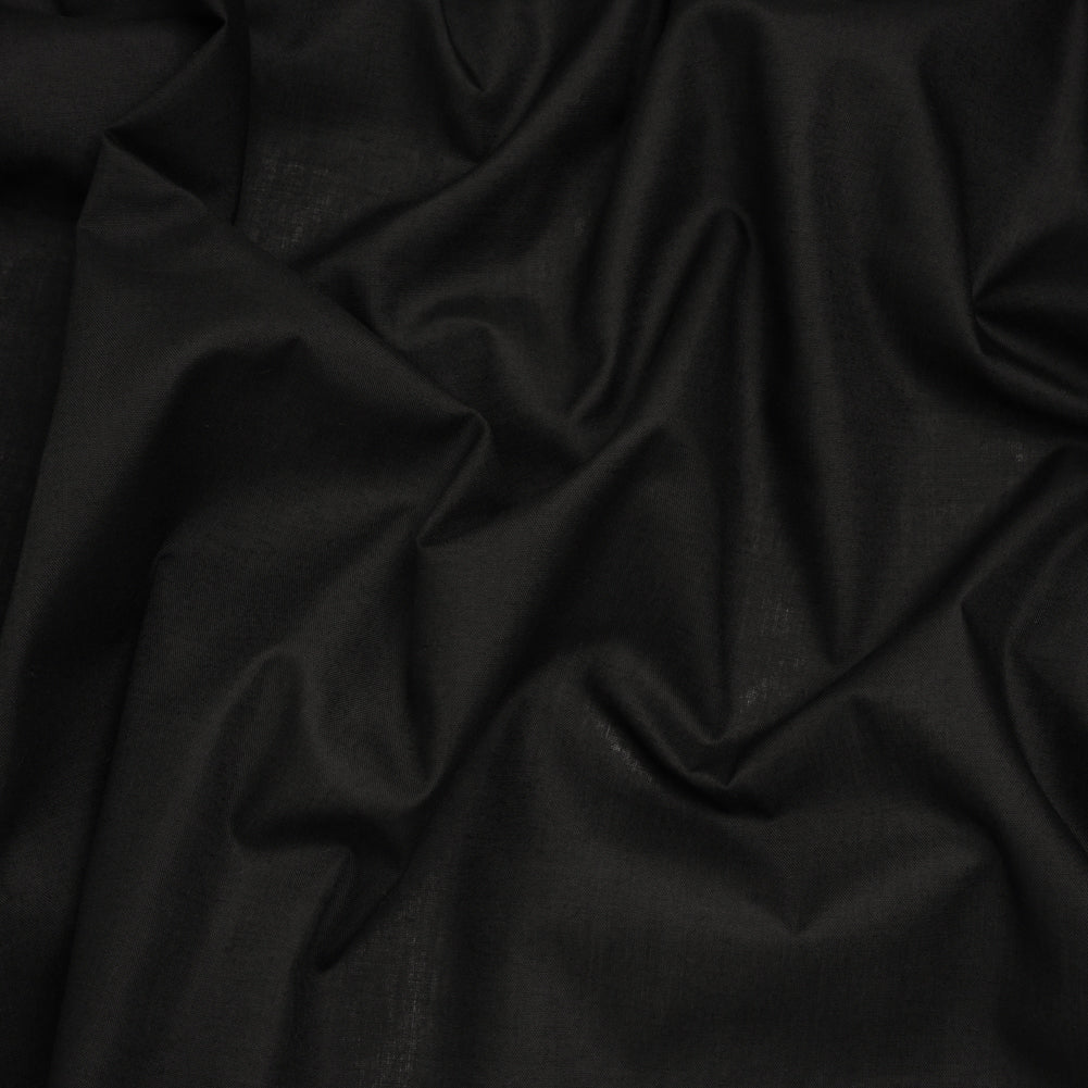 Lightweight Polyester and Cotton Woven Interlining - Black - Deadstock