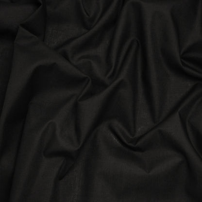 Lightweight Polyester and Cotton Woven Interlining - Black - Deadstock