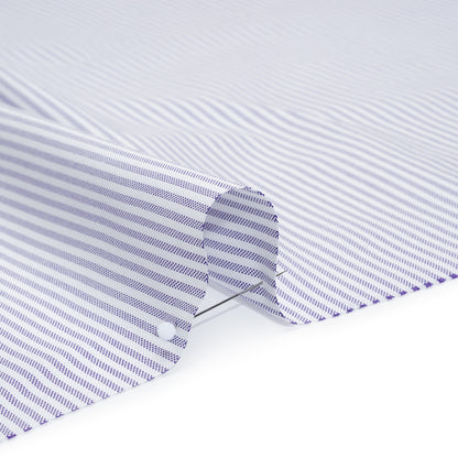 Cotton Oxford Shirting - Violet and White Candy Stripes - Deadstock