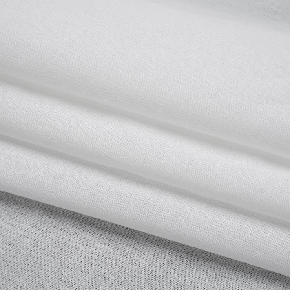 Stiff Woven Cotton Fusible Interlining - White - Deadstock Folded