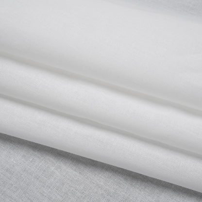 Stiff Woven Cotton Fusible Interlining - White - Deadstock Folded