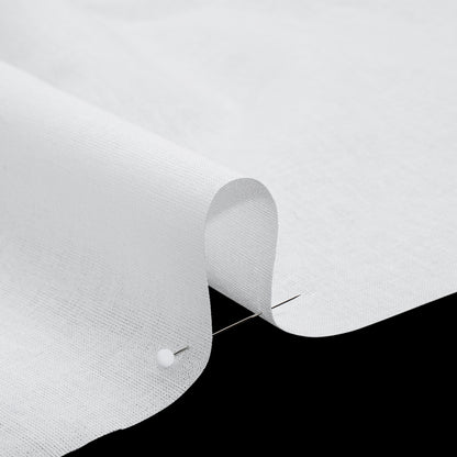 Stiff Woven Cotton Fusible Interlining - White - Deadstock Detail