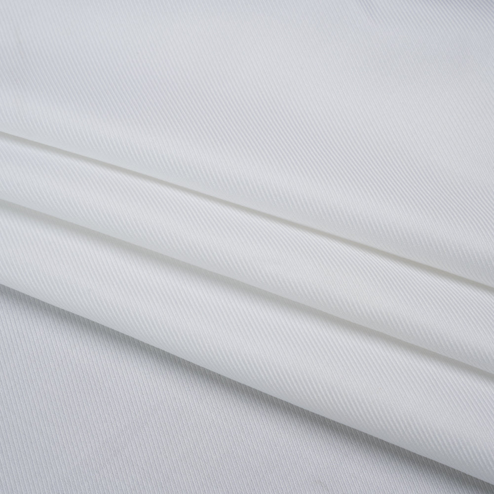 Soft Mercerized Cotton Twill Shirting - Off White - Designer Deadstock