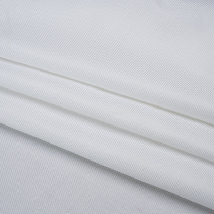 Soft Mercerized Cotton Twill Shirting - Off White - Designer Deadstock