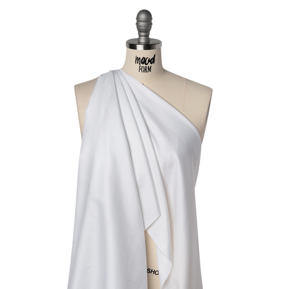 Soft Mercerized Cotton Twill Shirting - Off White - Designer Deadstock