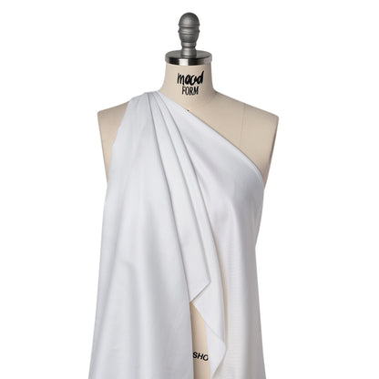 Soft Mercerized Cotton Twill Shirting - Off White - Designer Deadstock
