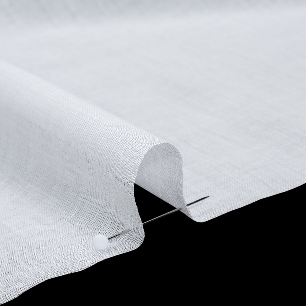 Lightweight Cotton Fusible Woven Interlining - White - Deadstock Detail
