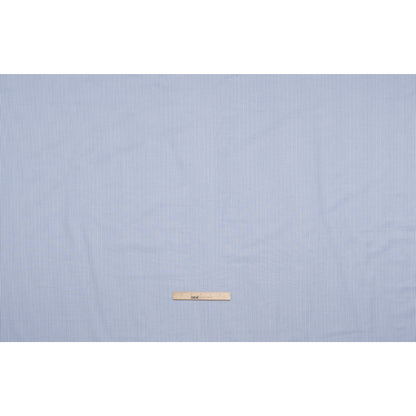 Cotton Oxford Shirting - Bluesteel and White Candy Stripes - Designer Deadstock