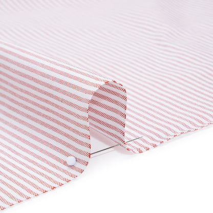 Cotton Oxford Shirting - Red and White Candy Stripes - Deadstock
