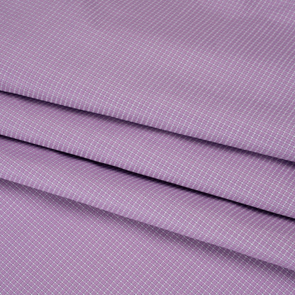 Cotton Twill Shirting - Lavender and White Checks - Deadstock