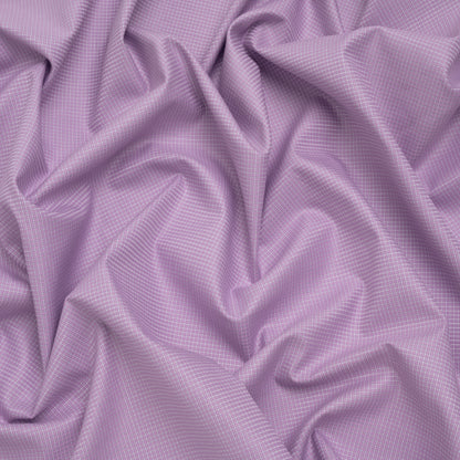 Cotton Twill Shirting - Lavender and White Checks - Deadstock