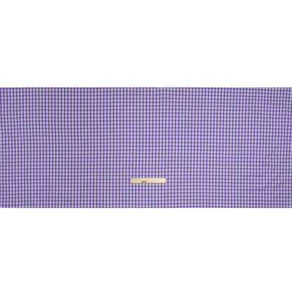 Cotton Twill Shirting - Purple and White Plaid - Deadstock Full