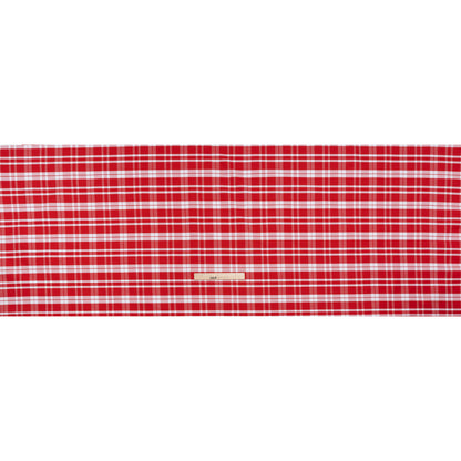 Cotton Oxford Shirting - Fiery Red and White Plaid - Deadstock