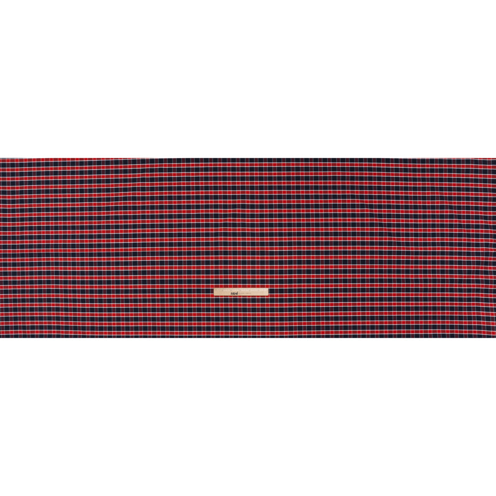 Cotton Oxford Shirting - Red, Blue and White Plaid - Deadstock Full