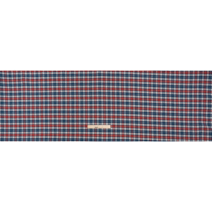 Brushed Cotton Herringbone Twill Shirting - Red, White and Blue Plaid - Deadstock - Full
