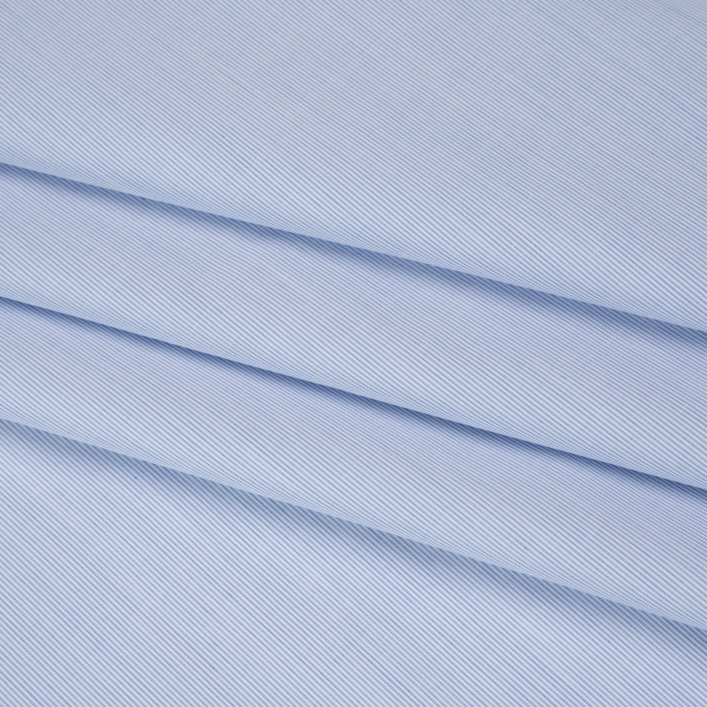 Cotton Shirting - Sky Blue and White Pinstripes - Deadstock Folded