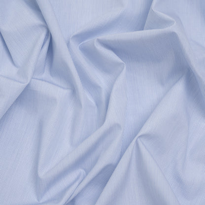 Cotton Shirting - Sky Blue and White Pinstripes - Deadstock