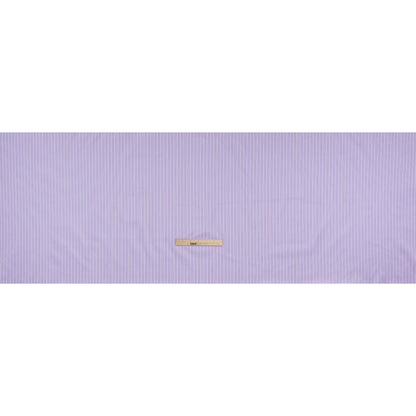 Cotton Twill Shirting - Lavender, White and Light Blue Stripes - Deadstock - Full