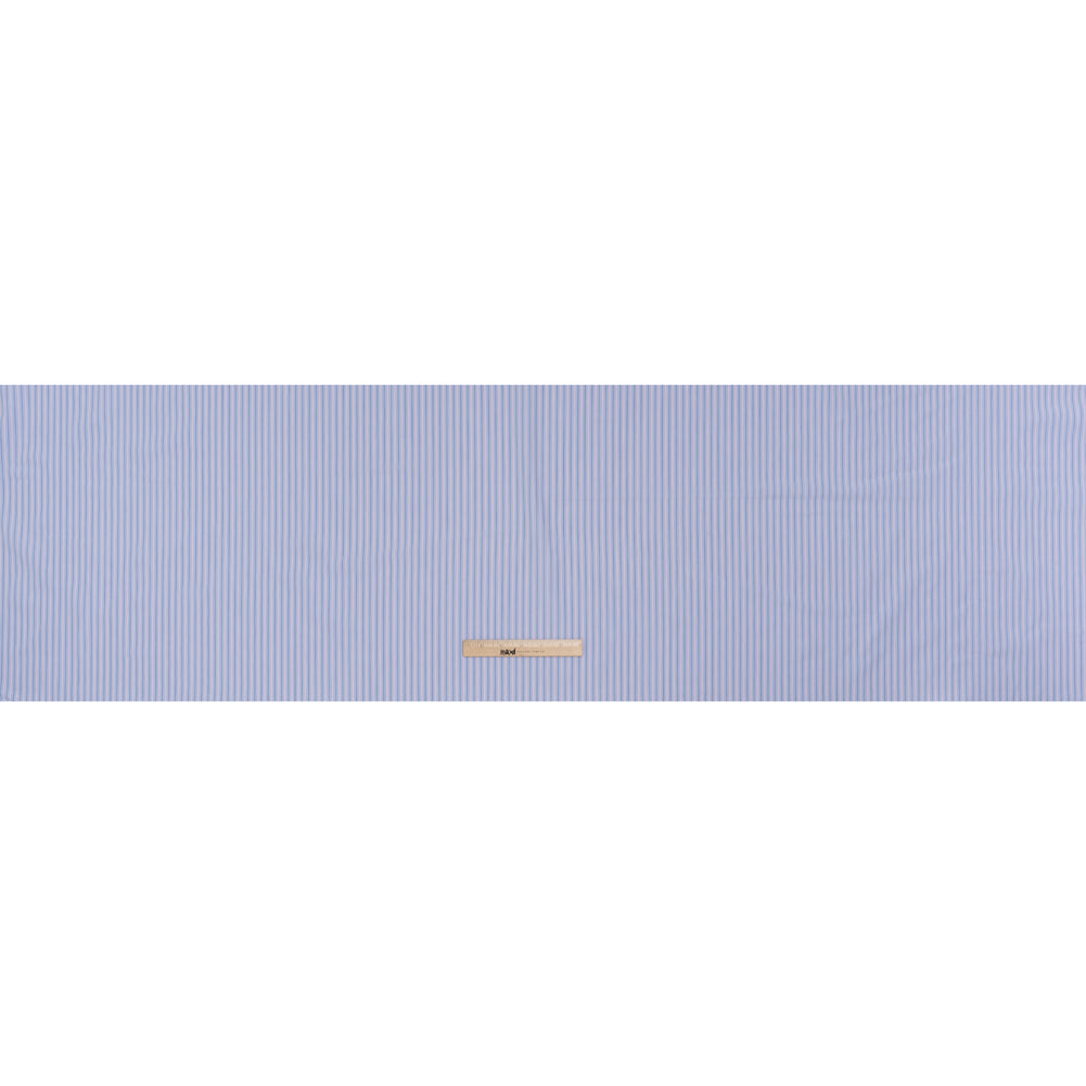 Cotton Shirting - Baby Blue, Light Pink and Navy Stripes - Deadstock - Full