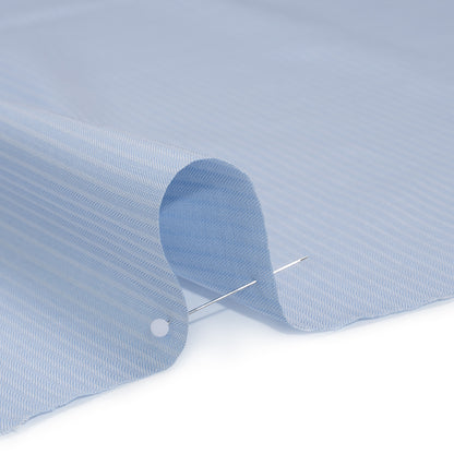 Cotton Herringbone Twill - Blue and White Stripes - Deadstock Detail