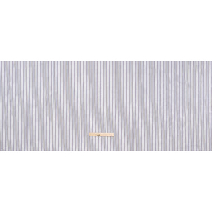 Cotton Shirting - Blue, Brown and White Ticking Stripes - Deadstock