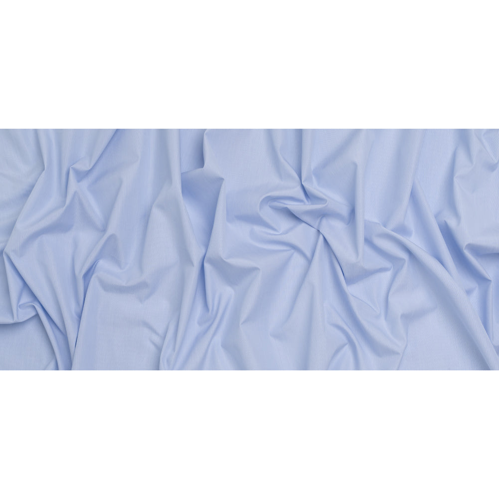 Cotton Shirting - Sky Blue and White Fine Stripes - Designer Deadstock - Full
