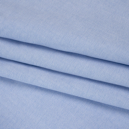 Cotton Oxford Shirting - Light Blue and White - Deadstock Folded