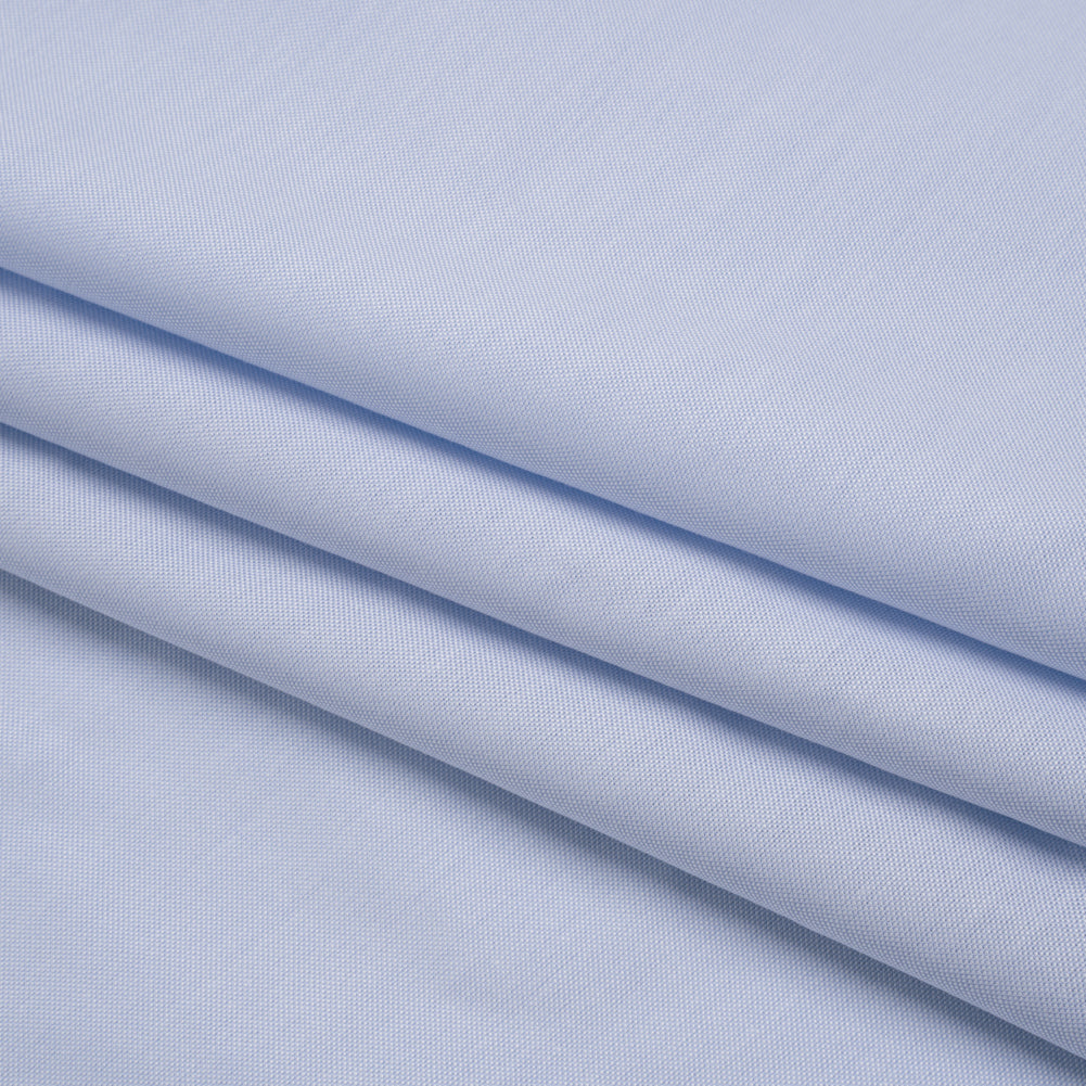 Cotton Oxford Shirting - Pale Blue and White - Designer Deadstock - Folded