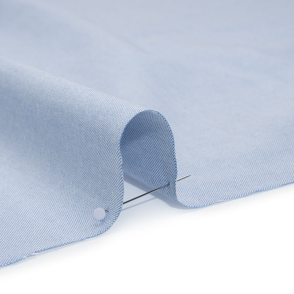 Cotton Oxford Shirting - Sky Blue and White - Deadstock