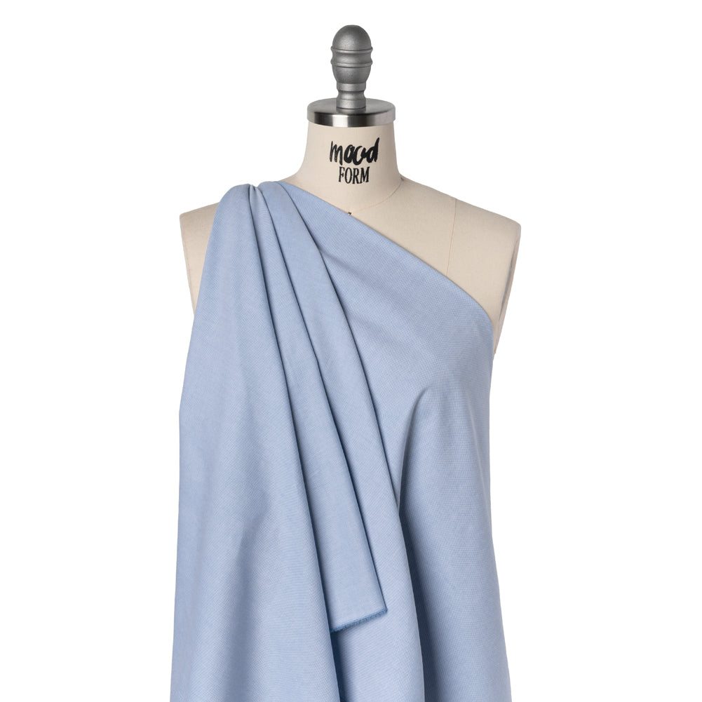 Cotton Oxford Shirting - Sky Blue and White - Deadstock