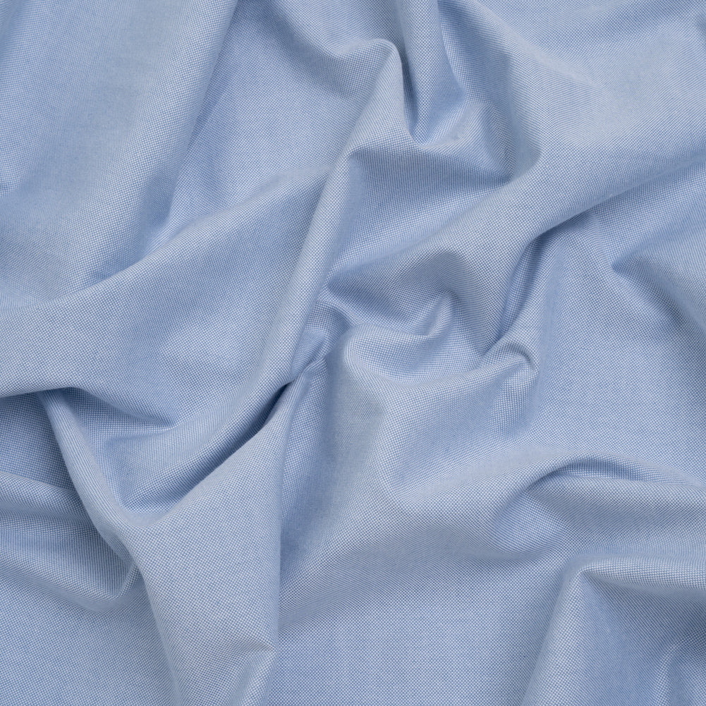 Cotton Oxford Shirting - Sky Blue and White - Deadstock