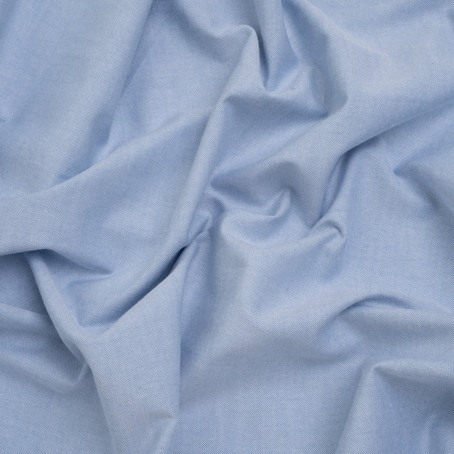 Cotton Oxford Shirting - Sky Blue and White - Deadstock