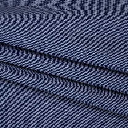 Cotton Shirting - Cobalt Blue and White - Deadstock