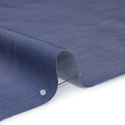 Cotton Shirting - Cobalt Blue and White - Deadstock
