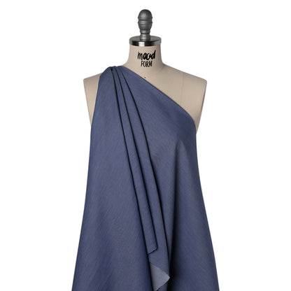 Cotton Shirting - Cobalt Blue and White - Deadstock