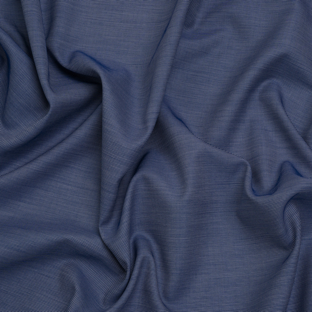 Cotton Shirting - Cobalt Blue and White - Deadstock