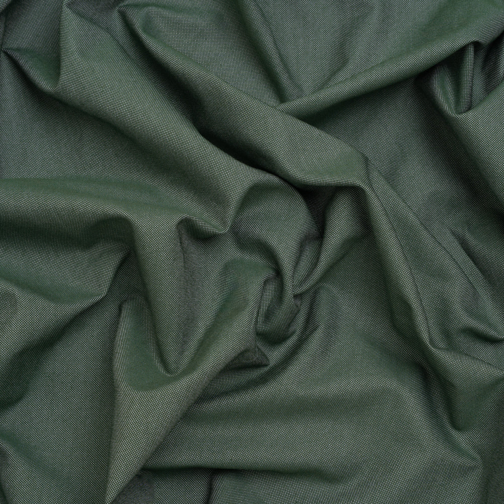 Cotton Oxford Shirting - Evergreen and White - Deadstock