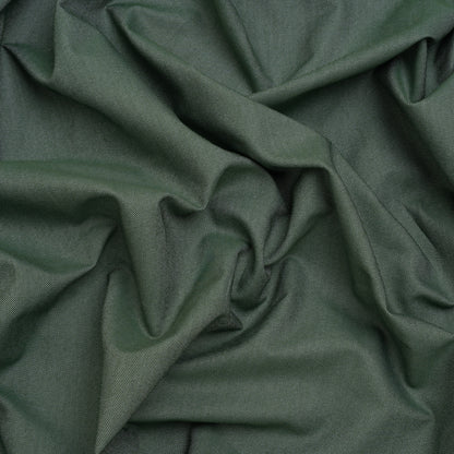 Cotton Oxford Shirting - Evergreen and White - Deadstock