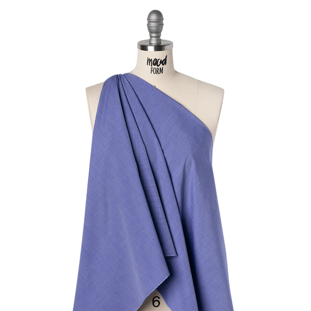 Cotton Shirting - Bright Blue and White - Deadstock - Drape