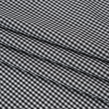 Cotton Shirting - Black and White Checks - Deadstock