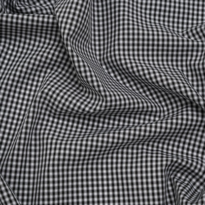 Cotton Shirting - Black and White Checks - Deadstock