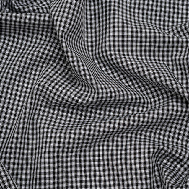 Cotton Shirting - Black and White Checks - Deadstock