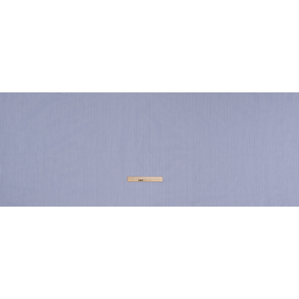 Cotton Poplin Shirting - Blue and White Candy Stripes - Designer Deadstock Full