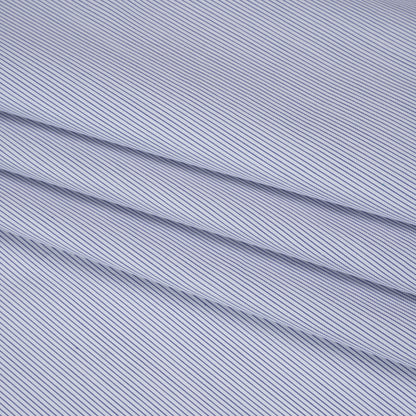 Cotton Shirting - Blue and White Pinstripes - Designer Deadstock