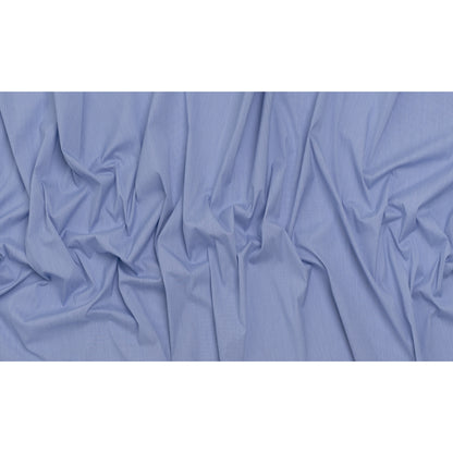 Stretch Cotton Shirting - Bold Blue and White Micro Stripes - Designer Deadstock