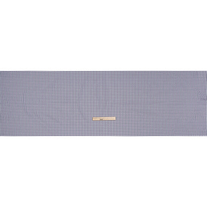 Cotton Twill Shirting - Navy Blue, Purple and White Tattersall Check - Designer Deadstock