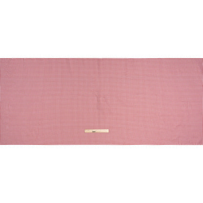 Cotton Twill Shirting - Red and White Gingham Check - Designer Deadstock