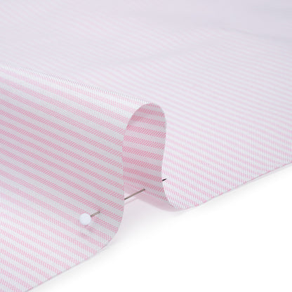 Cotton Shirting - Light Pink and White Candy Stripes - Designer Deadstock Detail