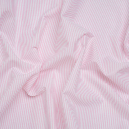 Cotton Shirting - Light Pink and White Candy Stripes - Designer Deadstock