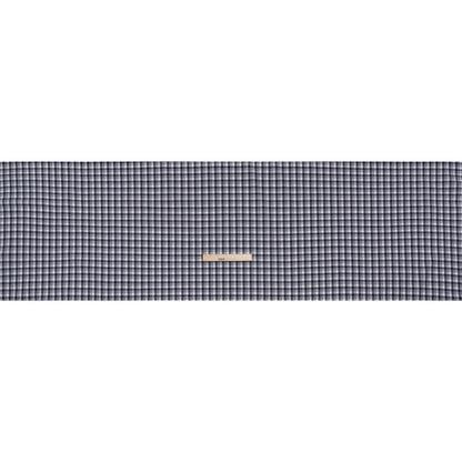 Cotton Shirting - Navy Blue and White Classic Plaid - Deadstock
